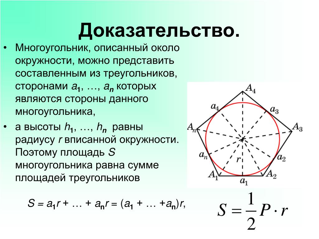 Формула стороны описанного многоугольника