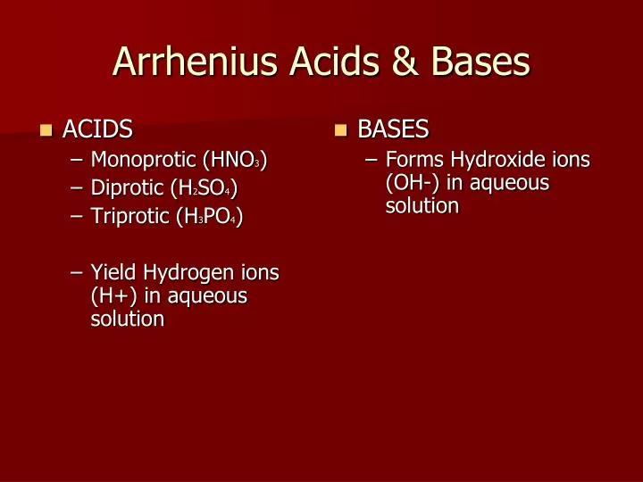 what is arrhenius acid and base definition