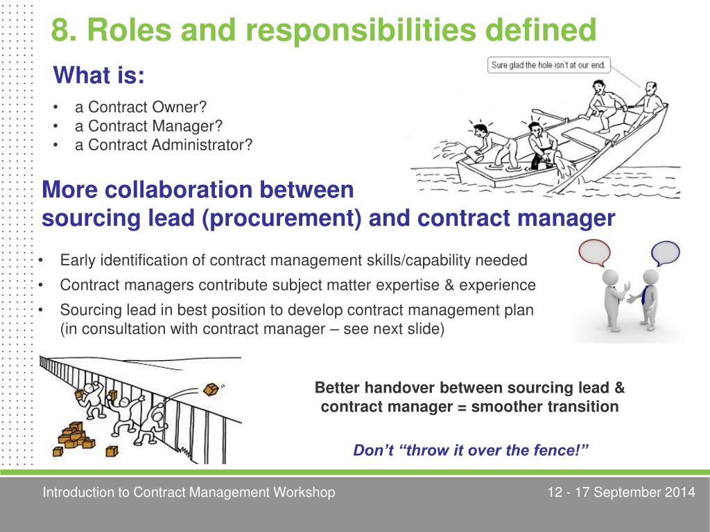 The role of planning. Management Contract Definition.