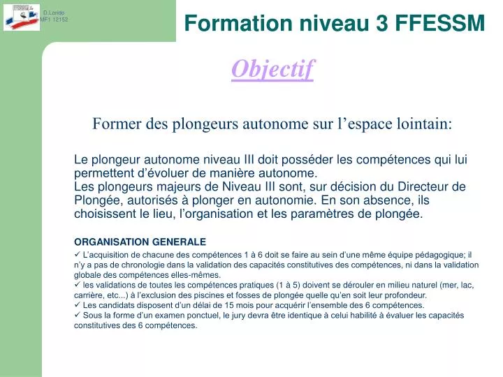 Level 2 Ffessm PPT - Formation niveau 3 FFESSM PowerPoint Presentation, free download ...
