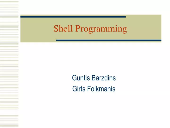 PPT - Shell Programming PowerPoint Presentation, free download - ID:6157182