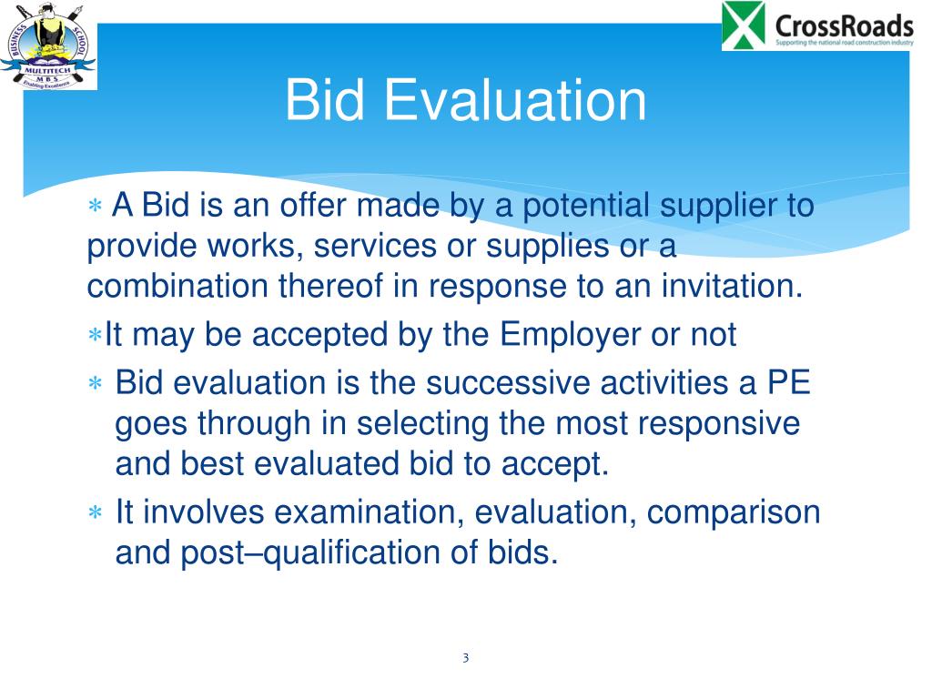 meaning of bid presentation