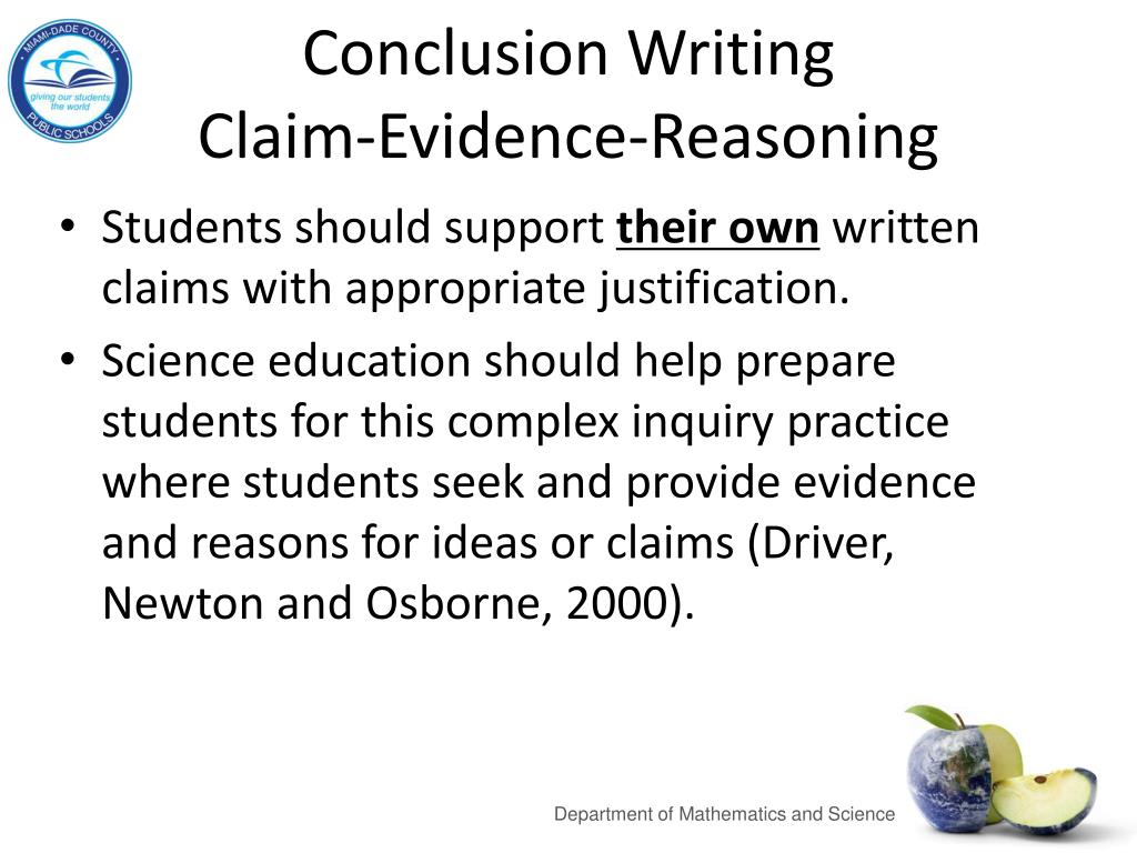 what is a conclusion based on reasoning from evidence