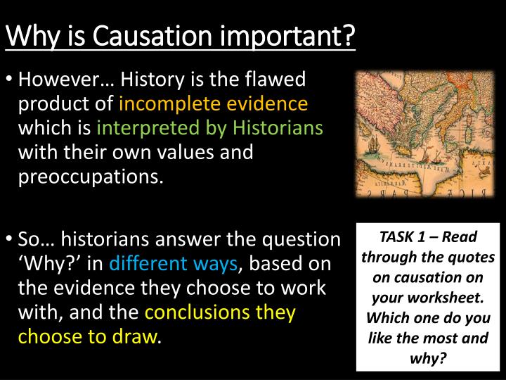 how do historians define the term causation