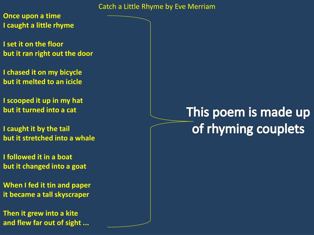 Ppt More Rhymes Triple Rhyme Three Syllables In The Word Rhyme