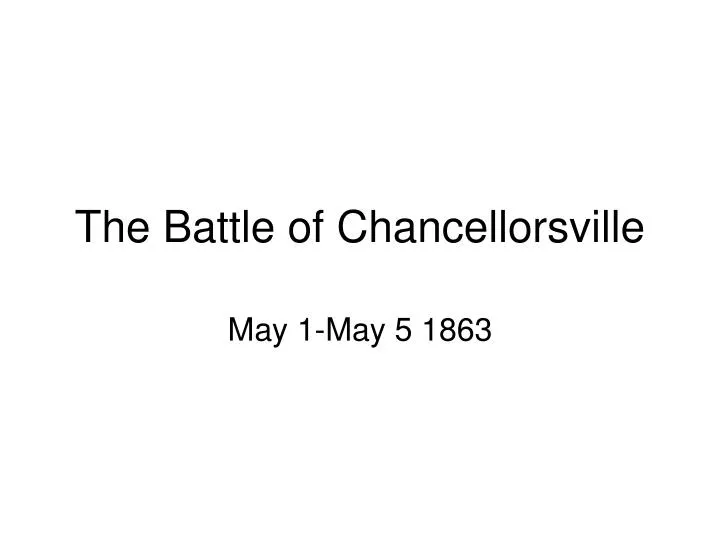 the battle of chancellorsville n.