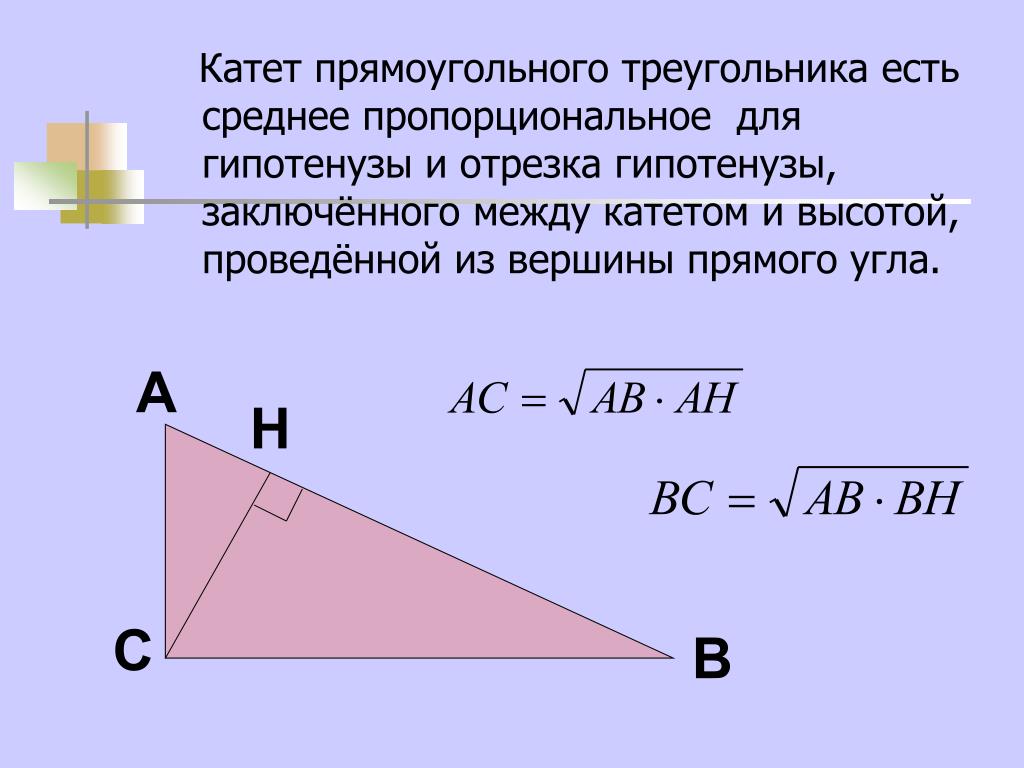 Как найти длину большего катета прямоугольного треугольника. Катет прямоугольного треугольника есть среднее пропорциональное. Высота прямоугольного треугольника есть среднее пропорциональное. Высота проведенная из прямого угла. Отношение катетов в прямоугольном треугольнике.