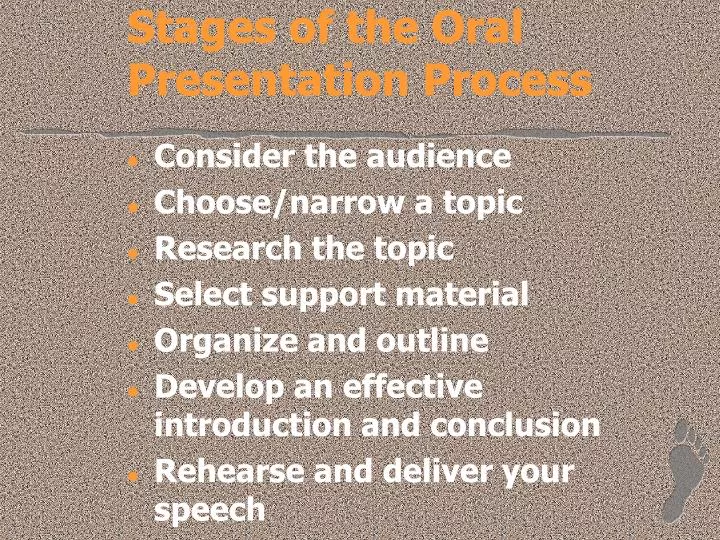 process of oral presentation