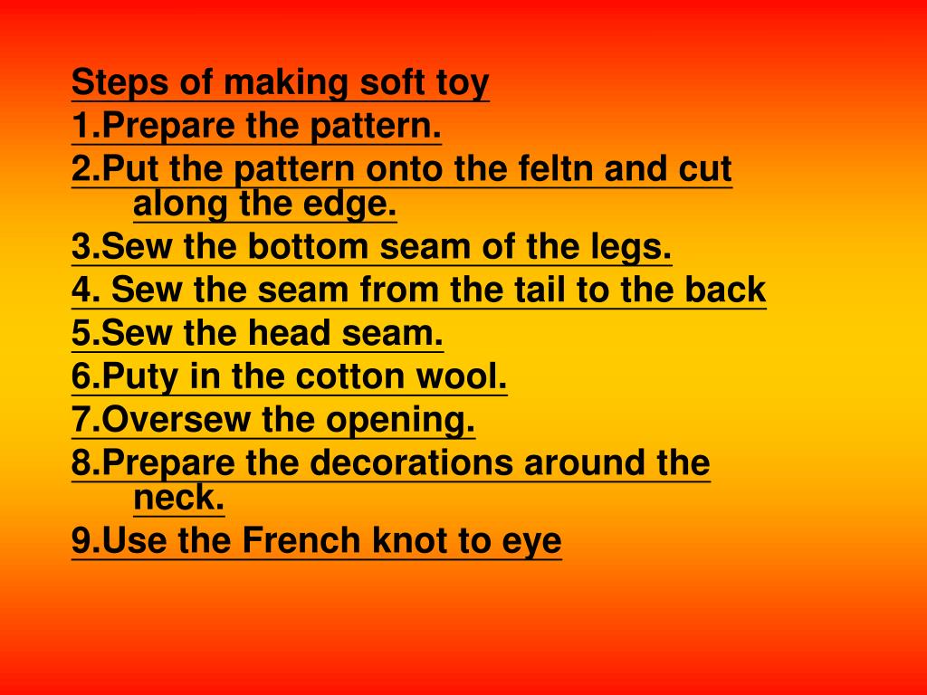 PPT Home Economics Secondary 2 Making of soft toy PowerPoint Presentation ID6162045