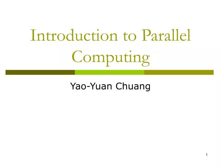 introduction to parallel computing n.