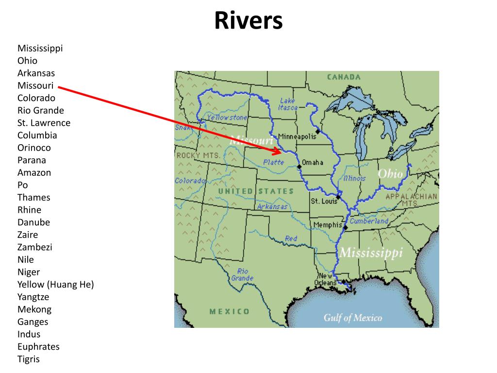 Миссури какое питание. Колорадо Миссисипи Рио Гранде. Река Колорадо на карте. Река Колорадо на карте США.