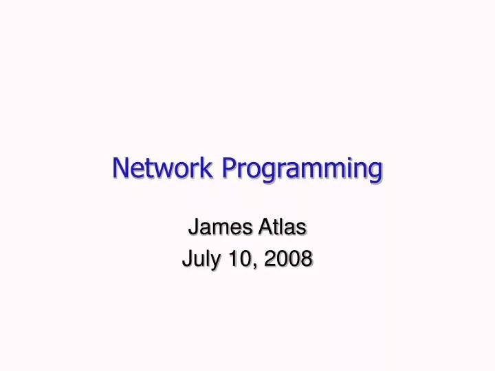 network programming n.