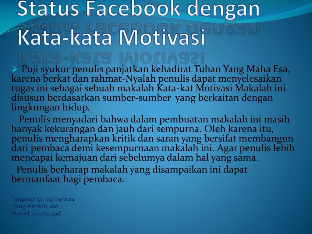 PPT Status Facebook  dengan Kata kata  Motivasi  PowerPoint 