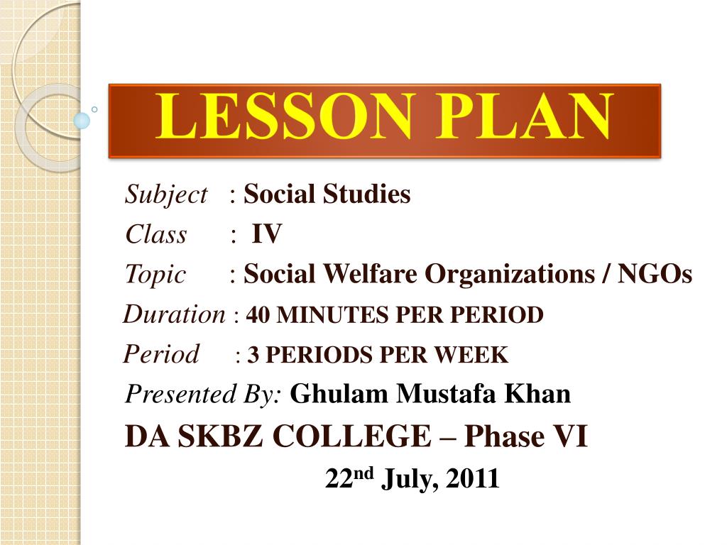 Ppt Lesson Plan Powerpoint Presentation Free Download Id 6168259