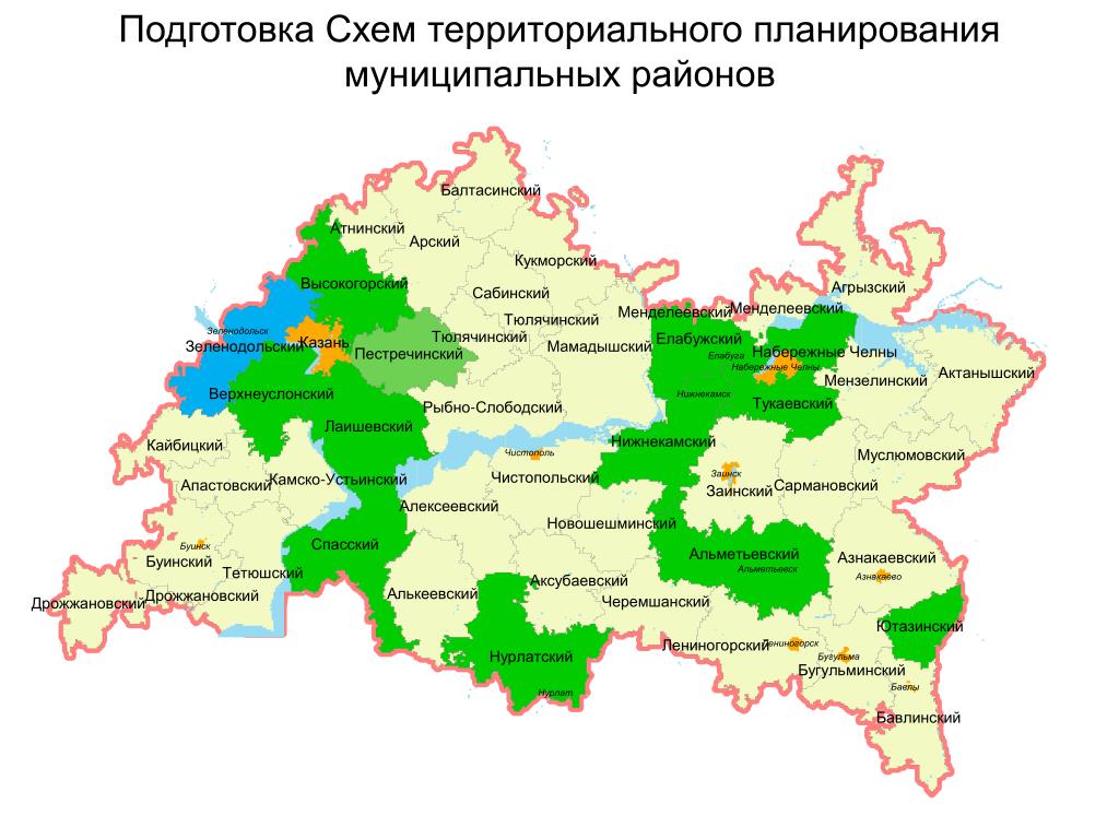 Карта республики татарстан с городами