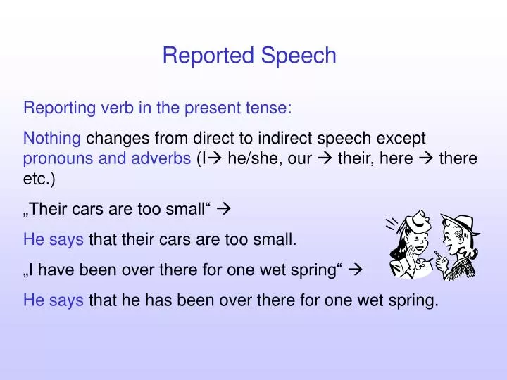 reported speech definition for class 3