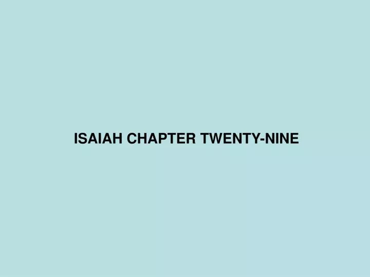 isaiah chapter twenty nine n.