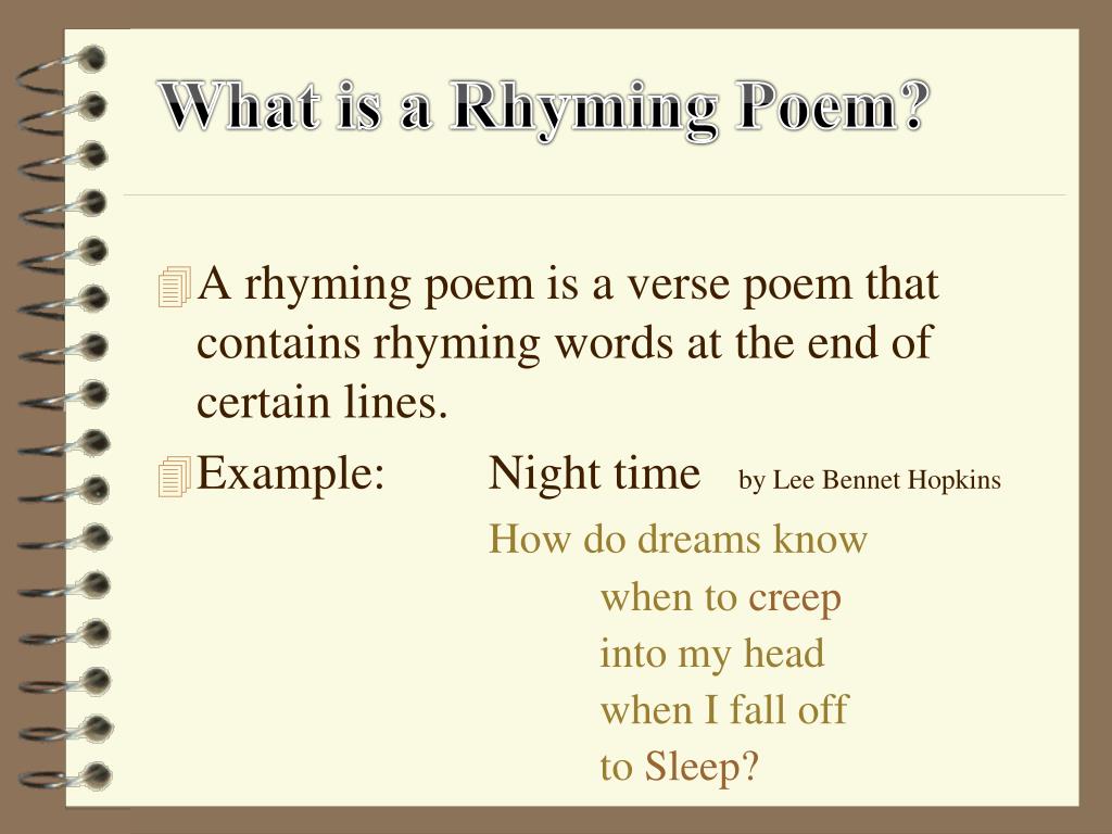 Easy Rhyming Words For Poems