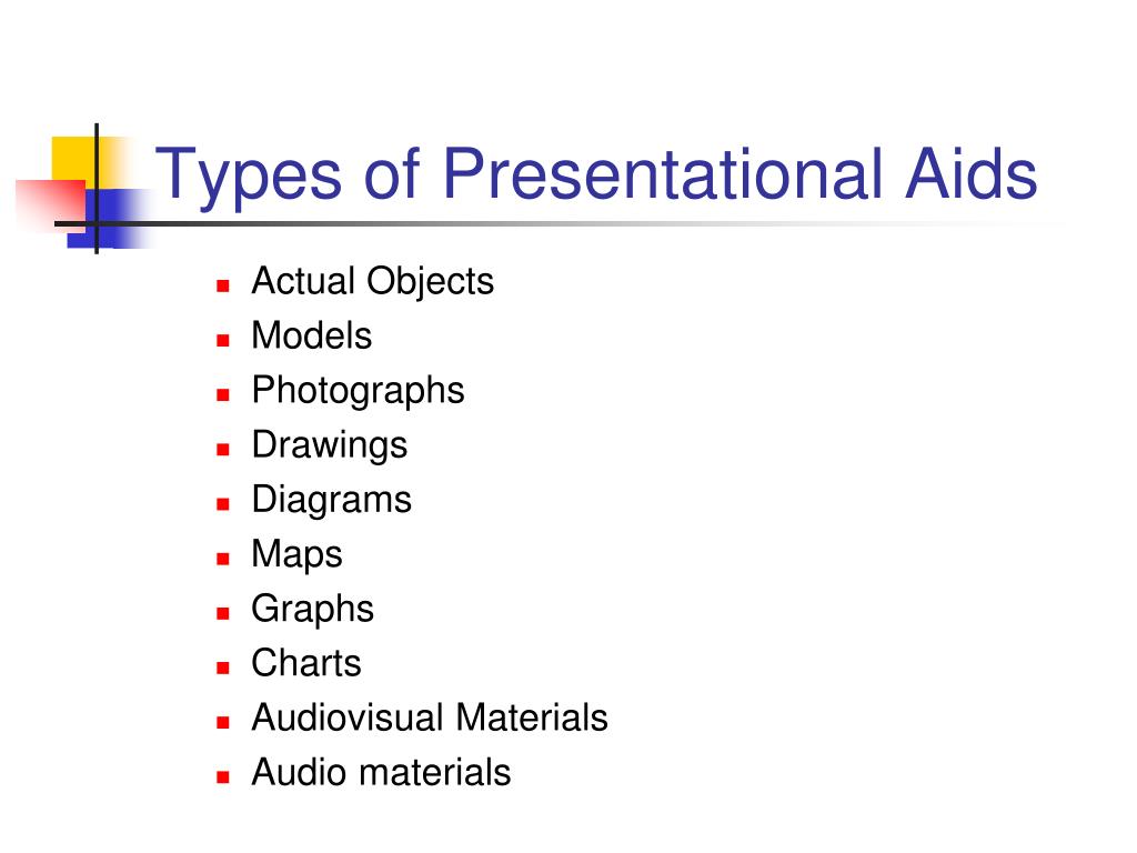 presentational aids list
