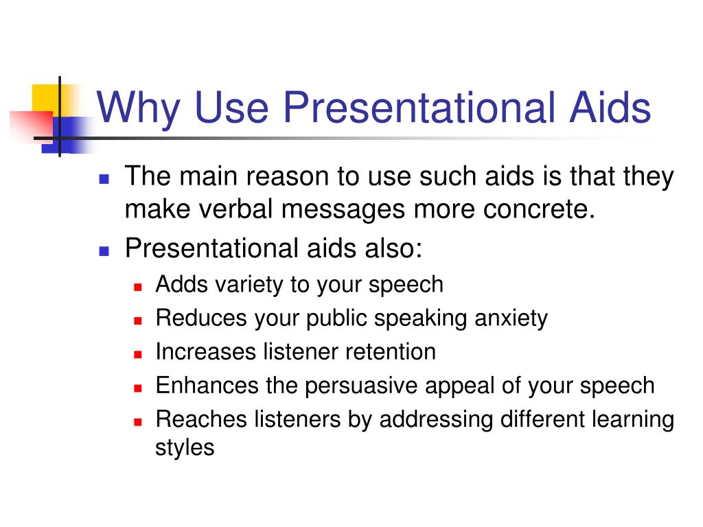 presentation aids should be used quizlet