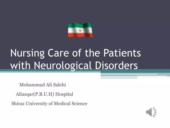 nursing care of the patients with neurological disorders n.
