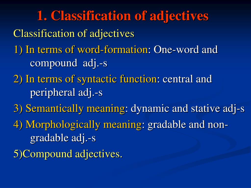 Word formation adjectives