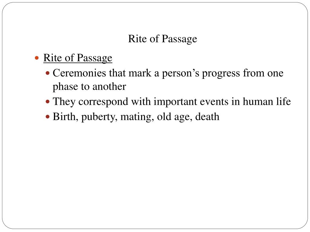 rite of passage stages essay