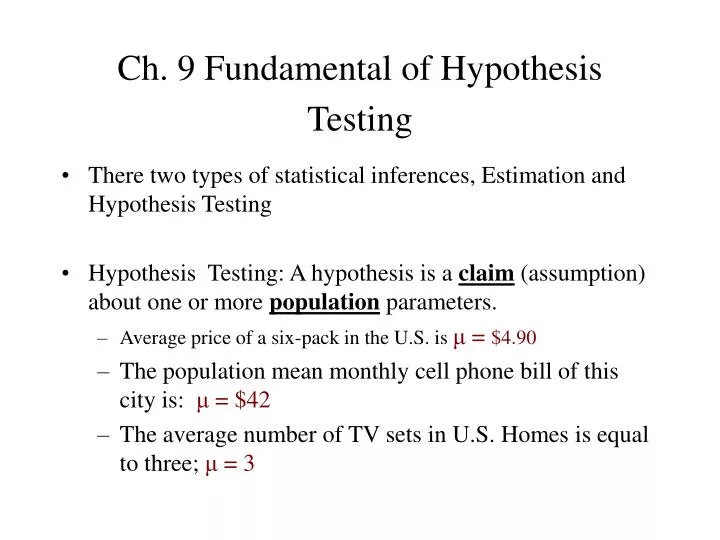 Ppt Ch 9 Fundamental Of Hypothesis Testing Powerpoint Presentation Free Download Id 6177688