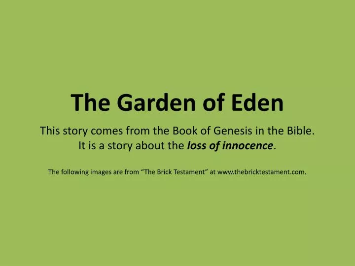 Ppt The Garden Of Eden Powerpoint Presentation Free Download