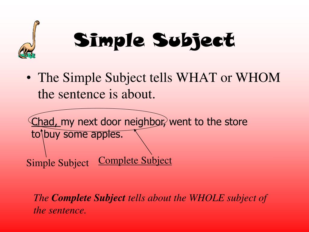 Simple sentence. Complete subject пример. Subject in simple sentence.