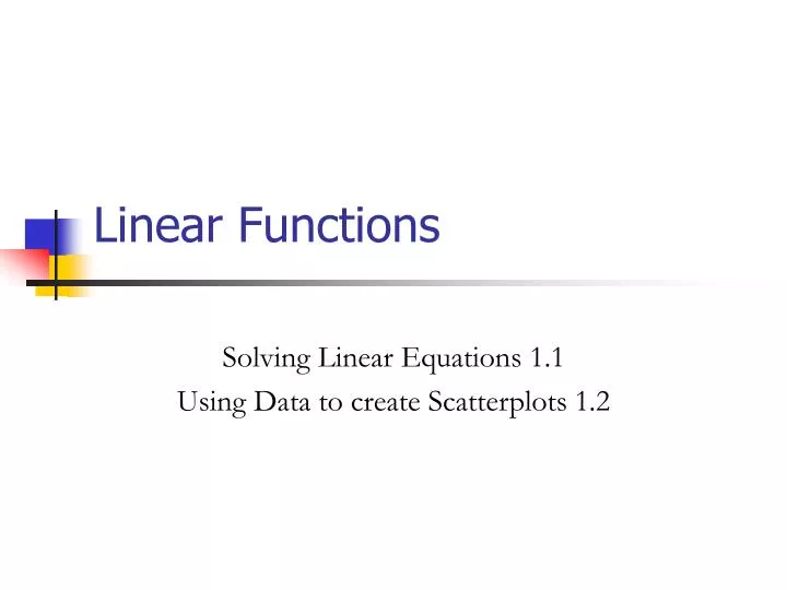 PPT - Linear Functions PowerPoint Presentation, free download - ID:6183045