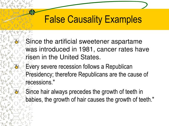what is an example of false causality