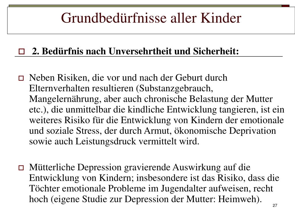 Grundbedrfnisse Von Kindern