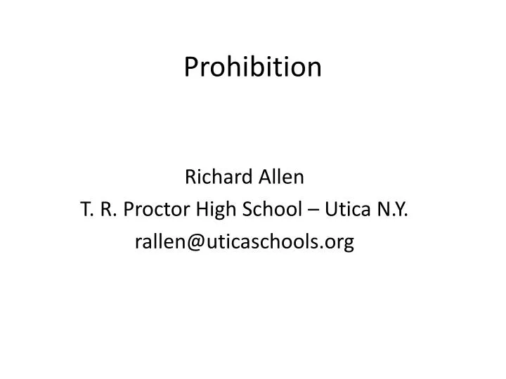 PPT Prohibition PowerPoint Presentation Free Download ID 6185615