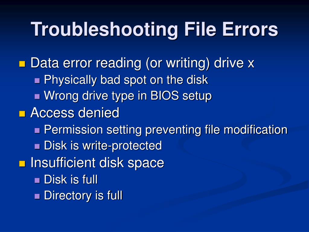 troubleshoot