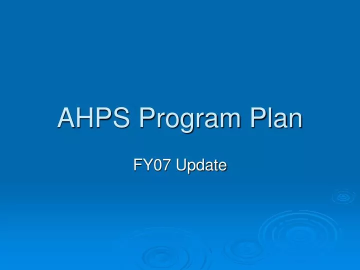 PPT AHPS Program Plan PowerPoint Presentation, free download ID6186283