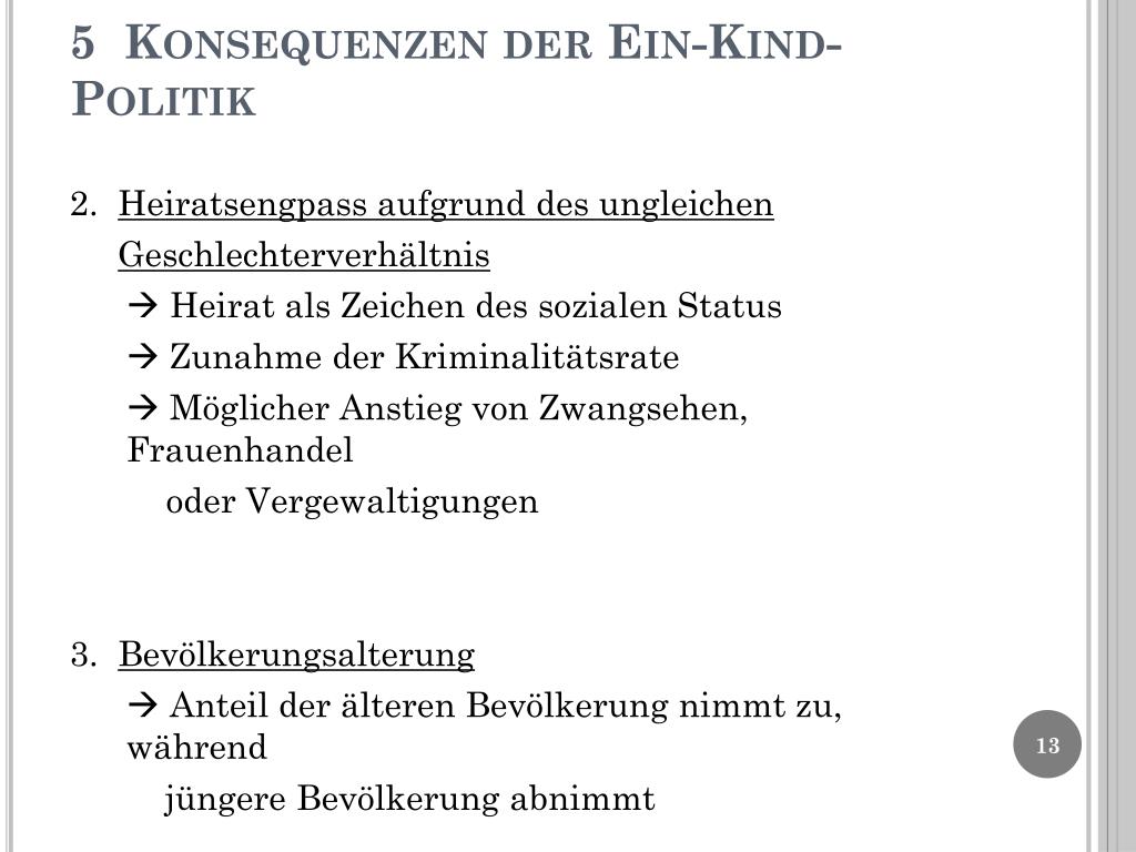 Gründe für ein-kind-politik in china