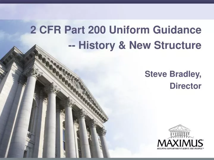 uniform guidance 2 cfr 200
