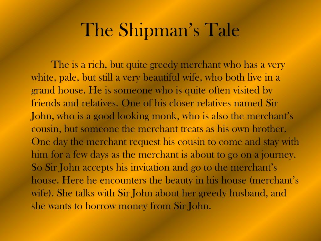 PPT The Shipman in “The Canterbury Tales” by Geoffrey Chaucer