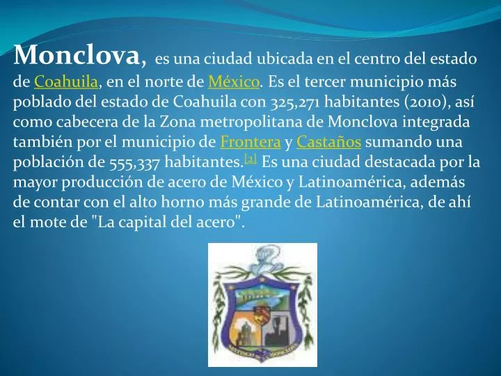 Ppt Localización Ubicación De Monclova Coahuila Powerpoint