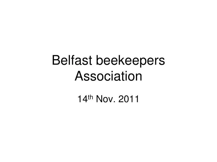belfast beekeepers association n.