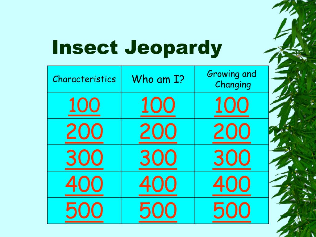 ppt insect jeopardy powerpoint presentation id 6190391 jeopardy ppt