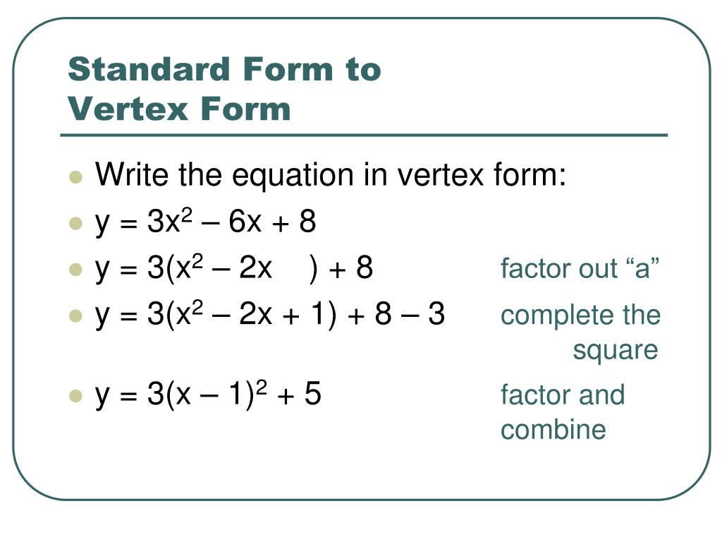 Ppt Converting Quadratic Equations Powerpoint Presentation Free Download Id