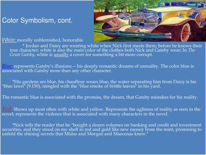 blue symbolism in the great gatsby