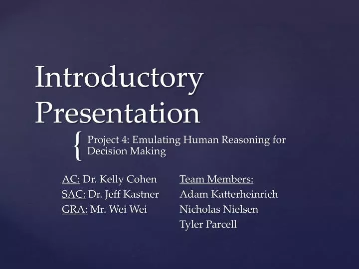 introductory of presentation