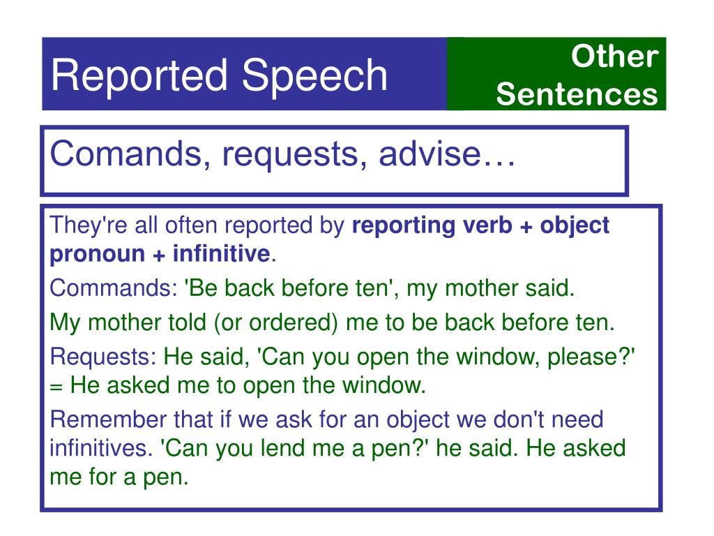 Said told reported Speech. Reported Speech asked told.