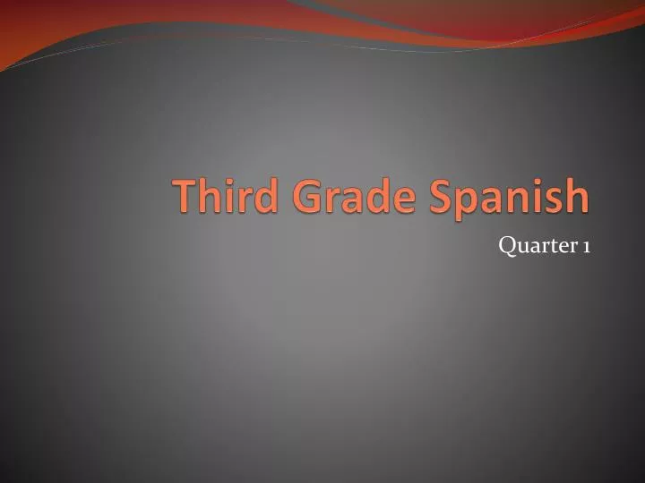 third grade spanish n.