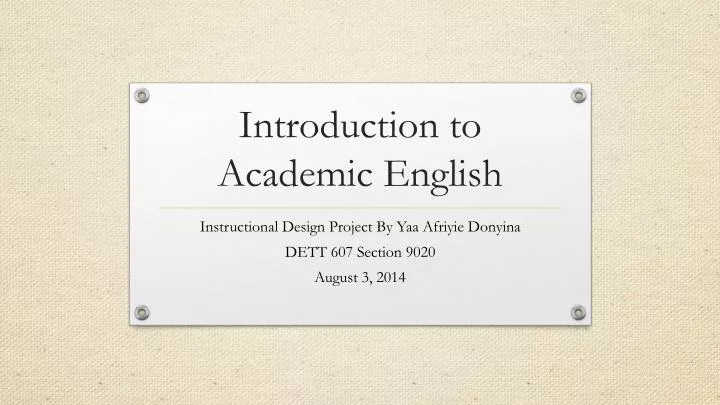 academic english presentation