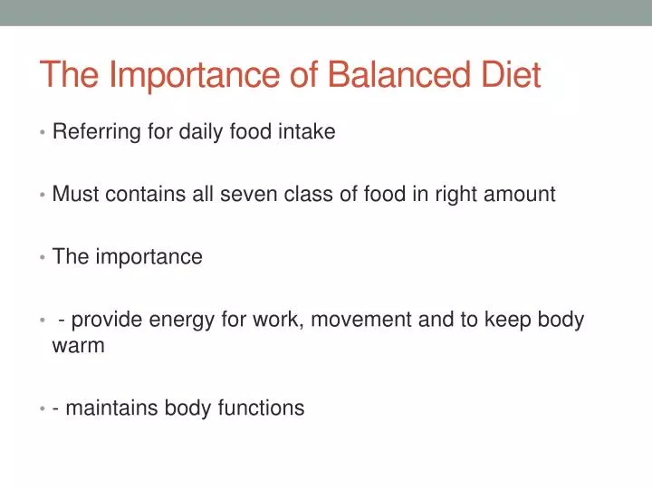 speech on importance of balanced diet