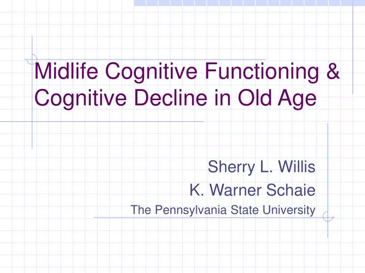 midlife cognitive functioning cognitive decline in old age n.
